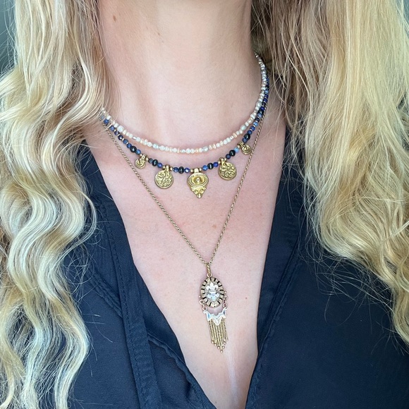 Handmade lapis layering necklace - Picture 2 of 9